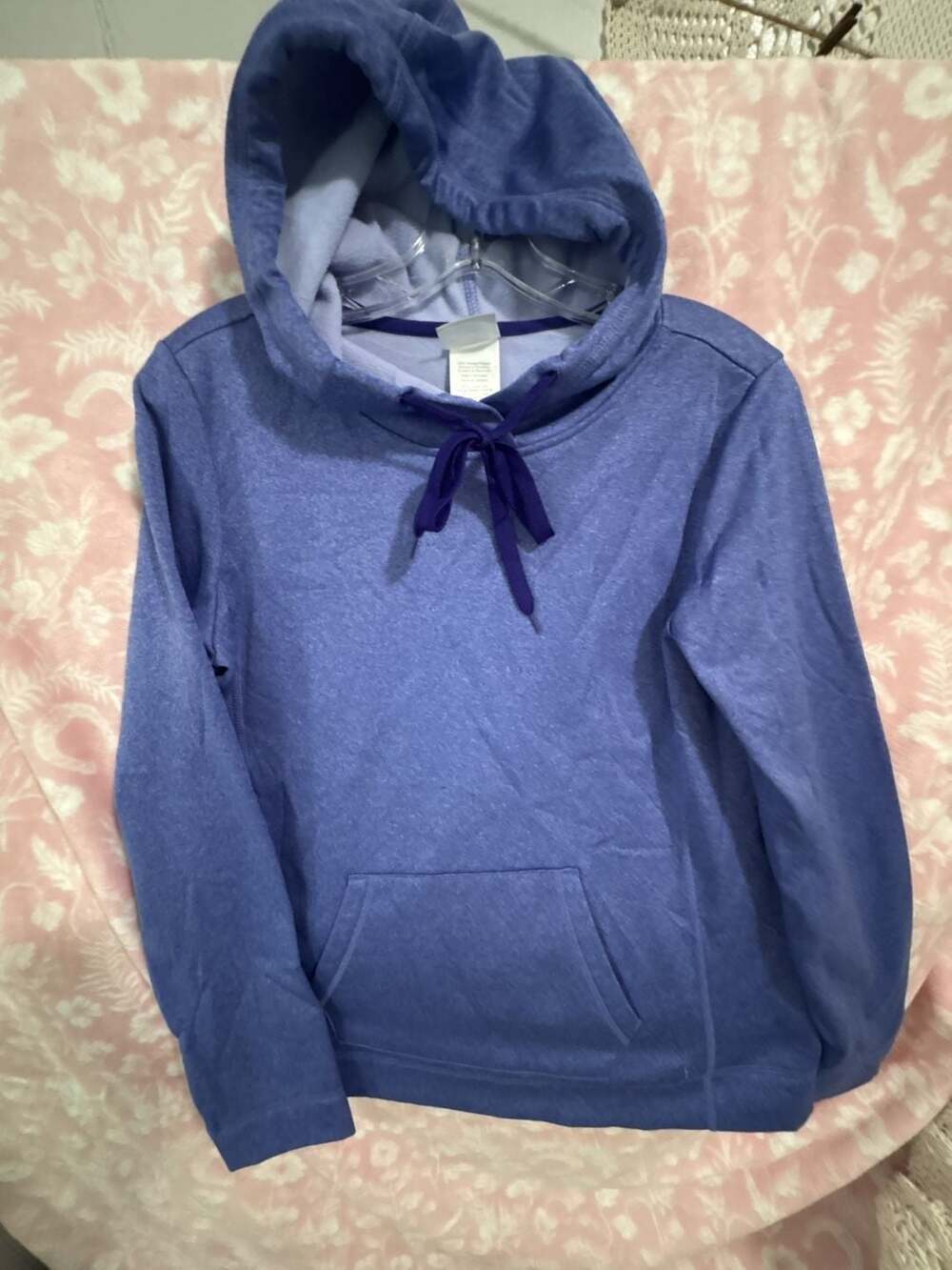 Danskin Now Women's Heather Purple Fleece Pullover Hoodie
